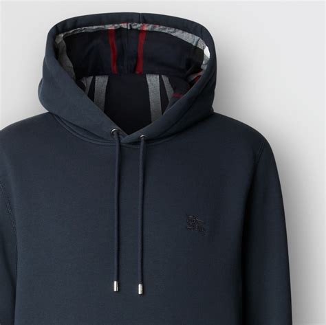 Embroidered EKD Cotton Blend Hoodie in Navy 